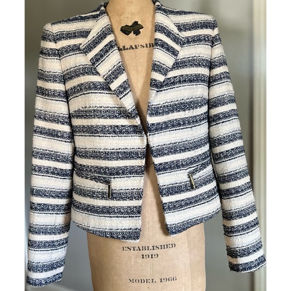 Dkny Jackets & Blazers - DKNY Tweed Striped Blazer Jacket 8